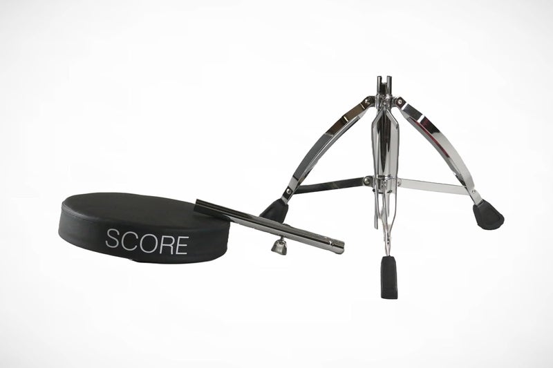 SCORE SDD10 Drum Bench Heavy Duty Height Adjustable Drum Throne Chrome - Image 5