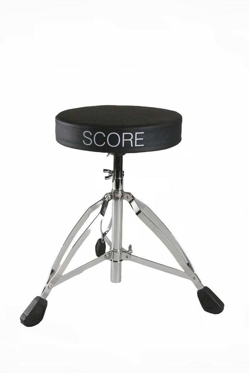 SCORE SDD10 Drum Bench Heavy Duty Height Adjustable Drum Throne Chrome - Image 1
