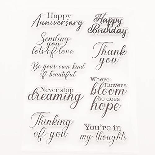 arriettycraft Arbuya Phrase Sentiment Clear Stamps for Card Making or Journaling, Anniversary Birthday Thank You Rubber Stamps for Journals Paper Crafting DIY Scrapbooking Decoration - Image 1