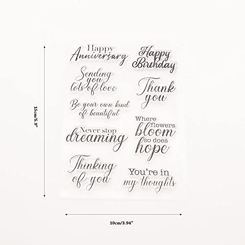 arriettycraft Arbuya Phrase Sentiment Clear Stamps for Card Making or Journaling, Anniversary Birthday Thank You Rubber Stamps for Journals Paper Crafting DIY Scrapbooking Decoration - Image 2