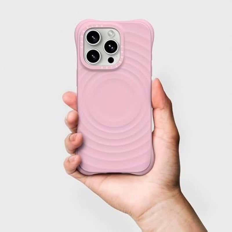 Casetify Ripple Silicone Case for iPhone 16 Pro Max 【Magsafe Compatible / 6.6 ft. 2X Military Grade Drop Protection】 Soft-Touch, Secure Grip - Primrose Pink - Image 4