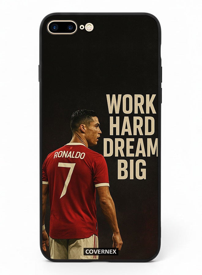 Covernex Apple iPhone 7 Plus Protective Case Cover Printed Featuring Work Hard Dream Big CR7 - Image 2