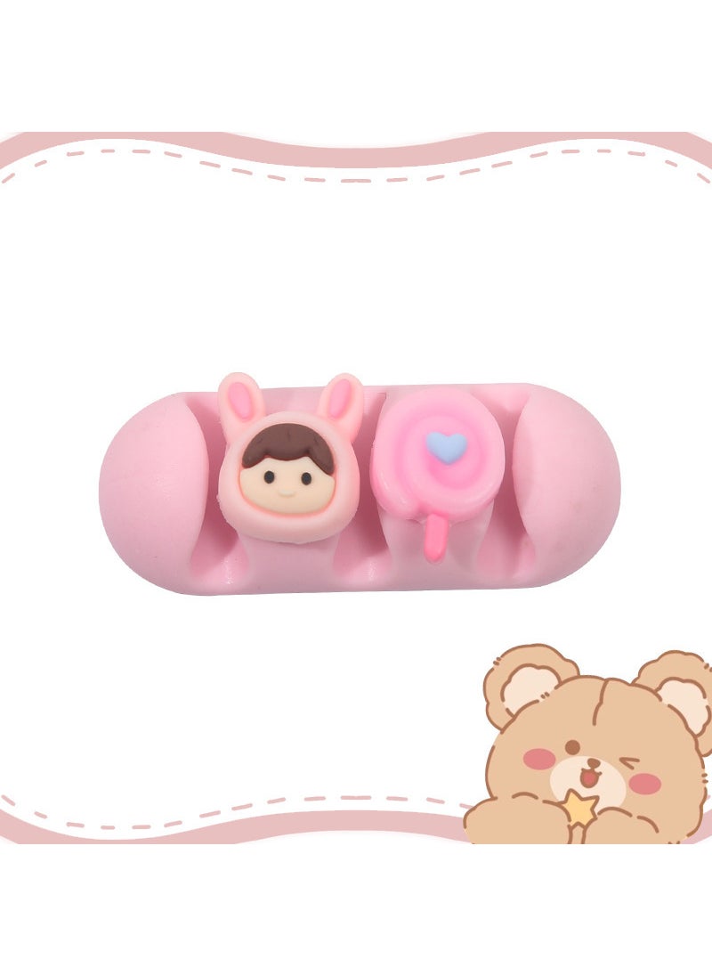Generic Desktop Cable Organizer Clips Self-Adhesive Pink little girl 