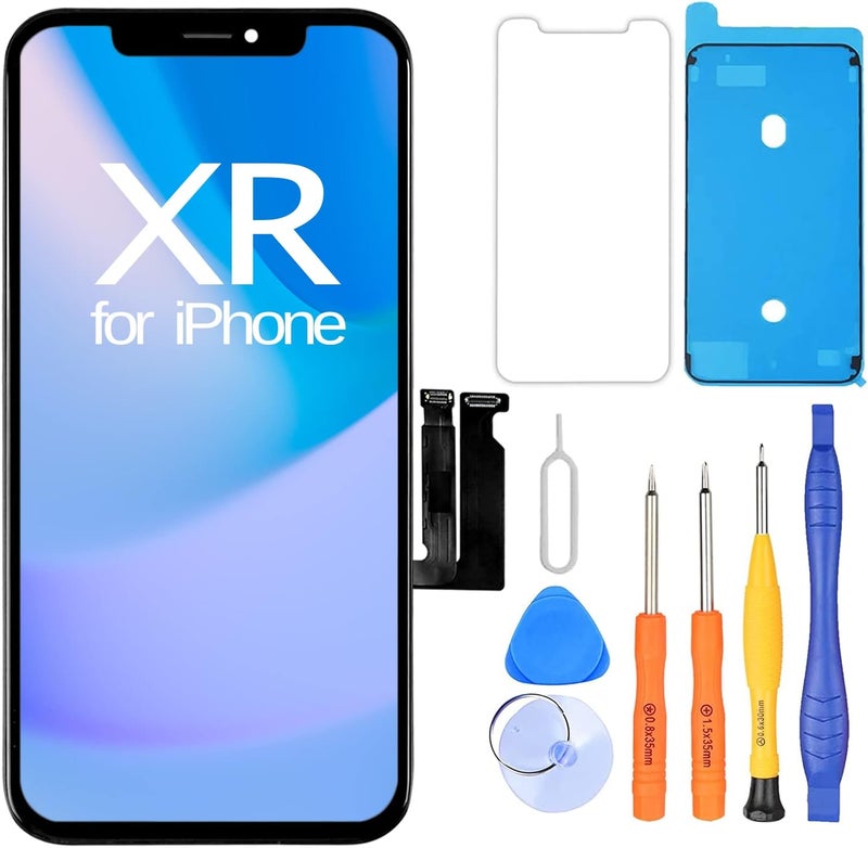 Ayake Store Screen Replacement for iPhone XR, 6.1-inch LCD Display Full HD and Touch Digitizer Assembly True Tone Programmable Face ID Remains with Tool Kits, for Model A1984, A2105, A2106, A2108 - Image 1