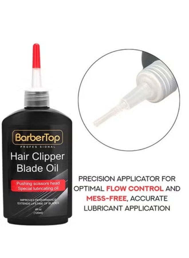 BarberTop Hair Clipper Blade Oil, 4 oz Lubricant For Clippers u0026 Trimmers, Rust Prevention u0026 Blade Care, Enhances Performance u0026 Longevity, For Clippers, Trimmers, Groomers, Rust Prevention - Image 5