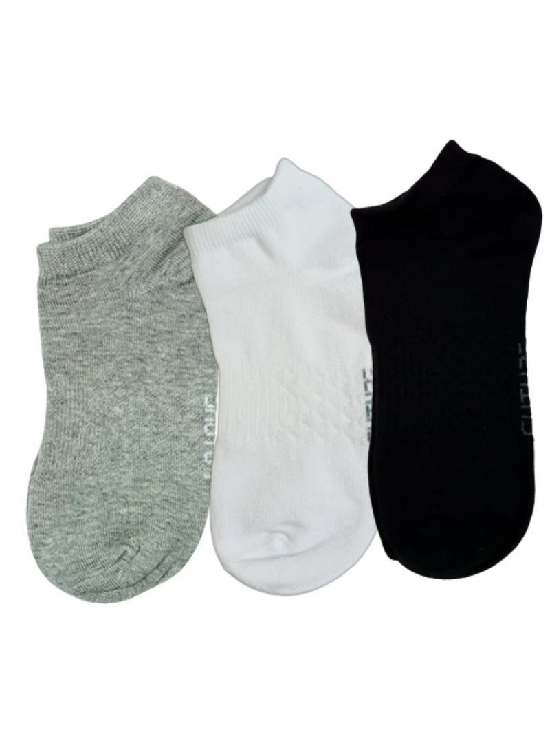 Future - future socks socket pack of 3 white-black-grey size 31-35 cotton - Image 1