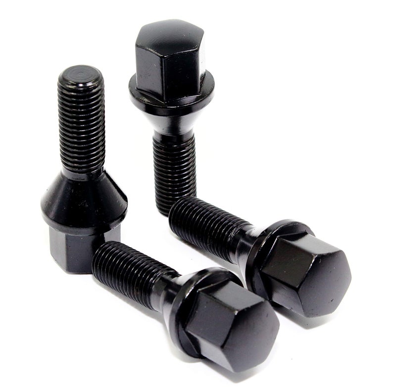 Set of 20 Veritek 14x15mm Black Wheel Lug Bolts for Aftermarket Custom Wheels Conical Seat 216 Inch 28mm Shank 17mm Hex