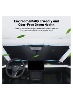 SYOSI 8PCS Sunshade Set for Tesla Model Y, Full Range Whole Vehicle Windows Sun Shade Kit, Front & Rear Windshield Triangular & Side Windows Shade Foldable Insulation Cover for Model Y Accessories 2019-2023  - Image 4