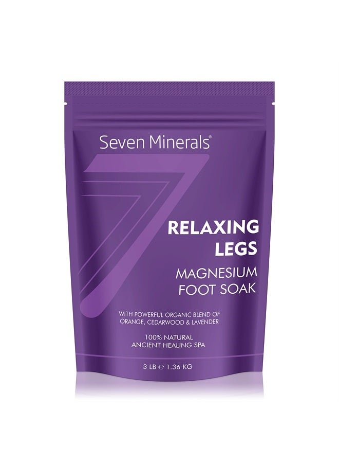 Seven Minerals Relaxing Legs Magnesium Chloride Flakes 3lb – Absorbs Better Than Epsom Salt - Unique Foot Soak Formula for Tired Legs and Leg Cramps - with USDA Organic Orange, Cedarwood & Lavender - Image 1