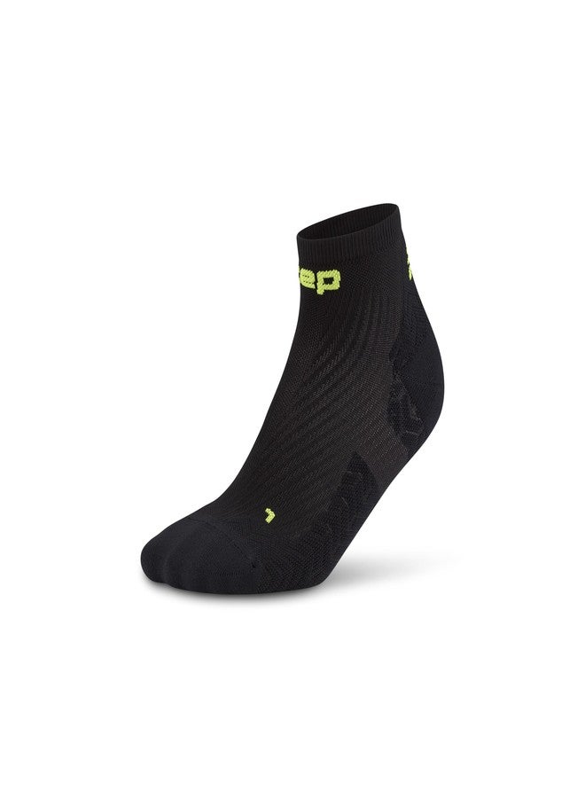 CEP Core Run Ultralight Low Cut Socks, Black/Lime, Unisex, XL - Image 1