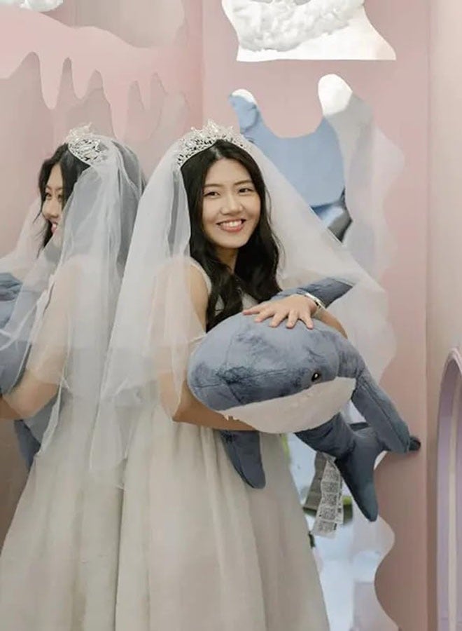 3D Shark Plush Toy, Soft Shark Animal Doll, Soft Shark Cushion Pillow, Shark Filled Ocean Decoration Gift 100cm - Image 4