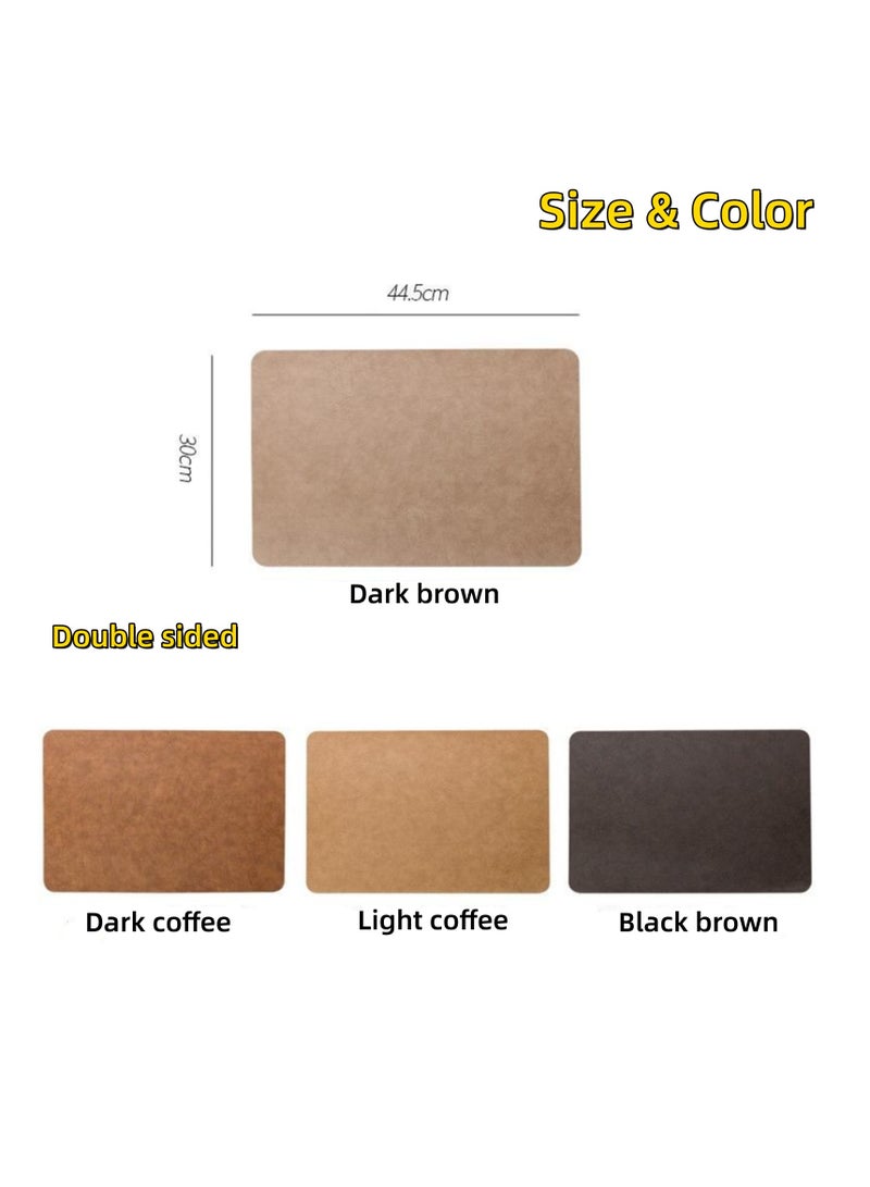 نوفولان مفارش طعام 4 قطع مقاومة للماء والزيت، عازلة للحرارة، مصنوعة من جلد البولي يوريثان عالي الجودة، مناسبة للأطباق والأكواب والأطباق الغربية، مقاس 44.5×30 سم (بني غامق) - Image 4