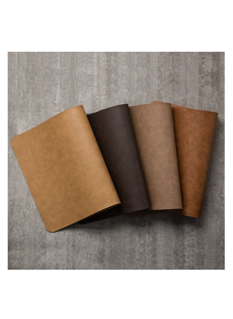 نوفولان مفارش طعام 4 قطع مقاومة للماء والزيت، عازلة للحرارة، مصنوعة من جلد البولي يوريثان عالي الجودة، مناسبة للأطباق والأكواب والأطباق الغربية، مقاس 44.5×30 سم (بني غامق) - Image 2