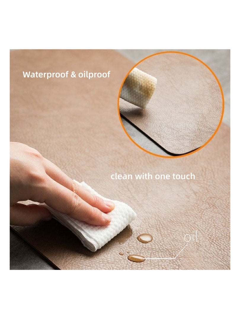 نوفولان مفارش طعام 4 قطع مقاومة للماء والزيت، عازلة للحرارة، مصنوعة من جلد البولي يوريثان عالي الجودة، مناسبة للأطباق والأكواب والأطباق الغربية، مقاس 44.5×30 سم (بني غامق) - Image 5