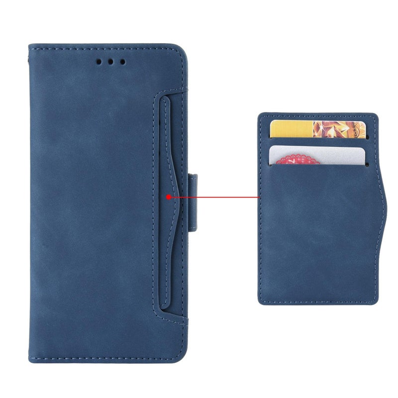 HuHa Case Cover For vivo T4 5G / iQOO Z10 5G Global Skin Feel Calf Texture Card Slots Leather Phone Case(Blue) - Image 4