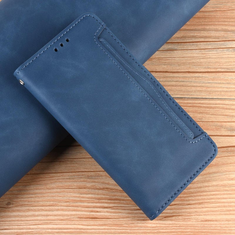 HuHa Case Cover For vivo T4 5G / iQOO Z10 5G Global Skin Feel Calf Texture Card Slots Leather Phone Case(Blue) - Image 2