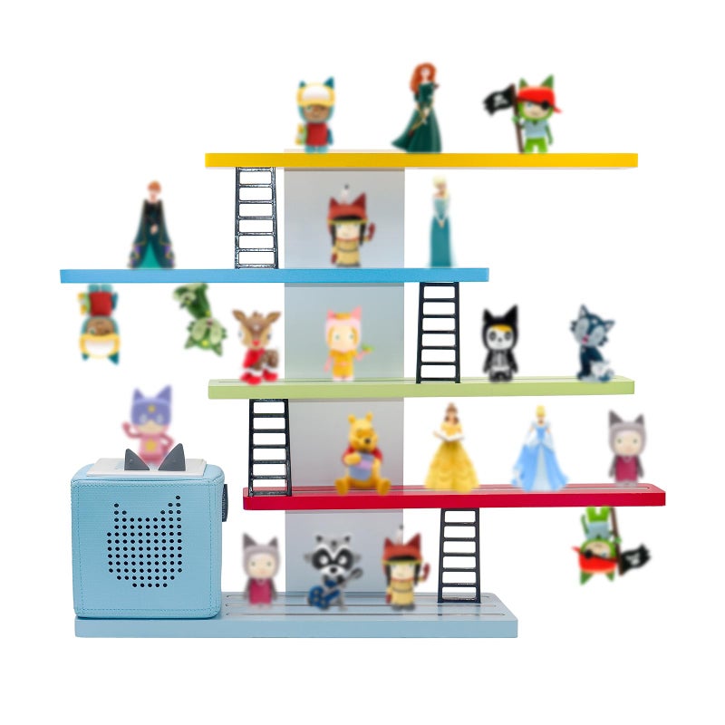 Taladad Taladad Wooden Hanging Shelf for Toniebox  Tonie Figures Magnetic Wall Shelf for Kids 1235 Characters