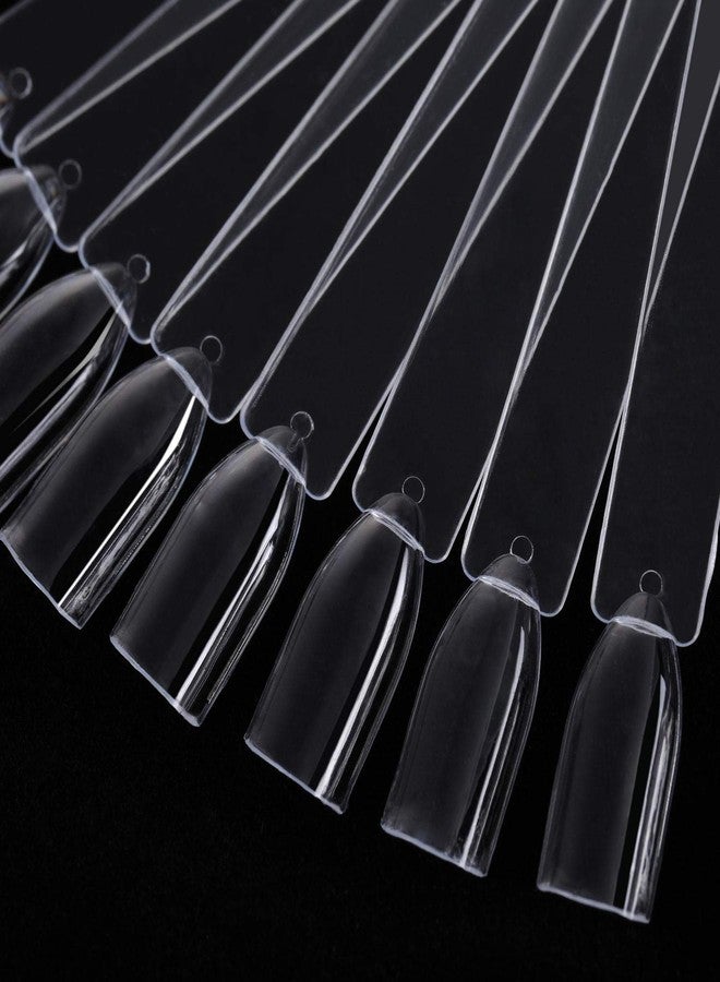 BTYMS 200 Pieces Clear Square Nail Tips Color Display Swatches With Metal Screw Holder Fan Shaped Plastic Sample Stick - Image 2