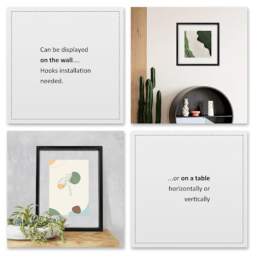 MUYE 8x10 Floating Frames Set of 2,Double Glass Picture Frame Display Any Size Photo up to 8x10,Wall Mount or Tabletop Standing,Black - Image 3
