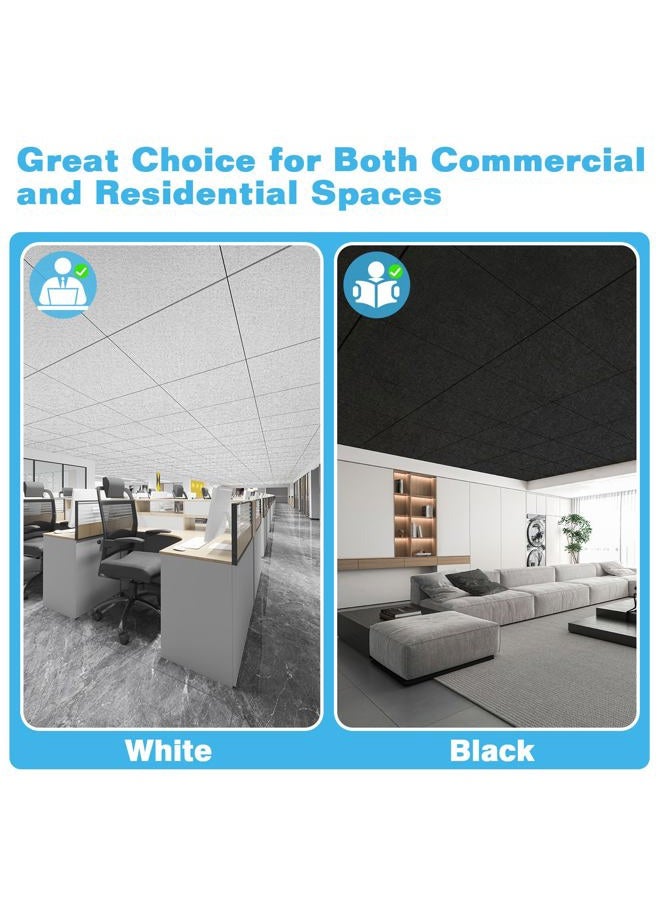 Art3d Smooth Drop Ceiling Tiles 2ft x 2ft, 12-Pack Waterproof Polyester Ceiling Panels for Office Basement Kitchen Recording Room, No Sag、 Breakage、Reusable,Covers 48 Sq.Ft, White - Image 3