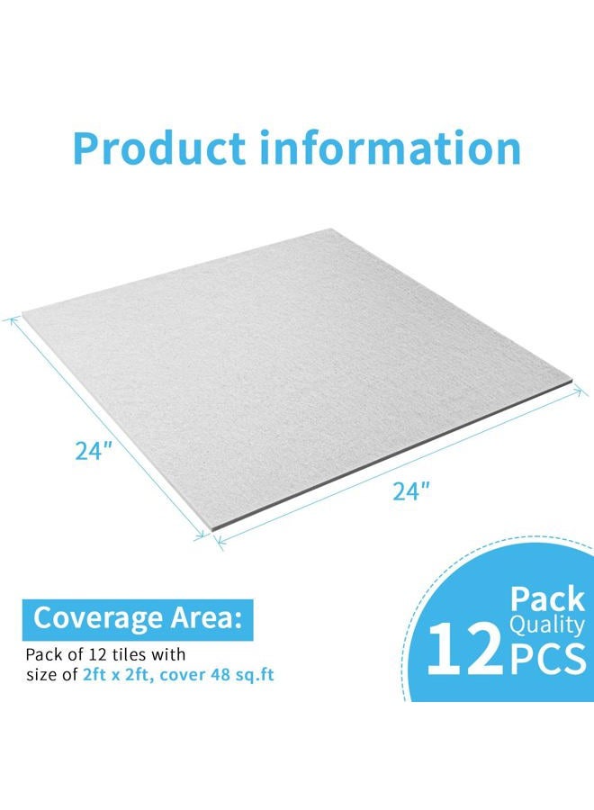 Art3d Smooth Drop Ceiling Tiles 2ft x 2ft, 12-Pack Waterproof Polyester Ceiling Panels for Office Basement Kitchen Recording Room, No Sag、 Breakage、Reusable,Covers 48 Sq.Ft, White - Image 5