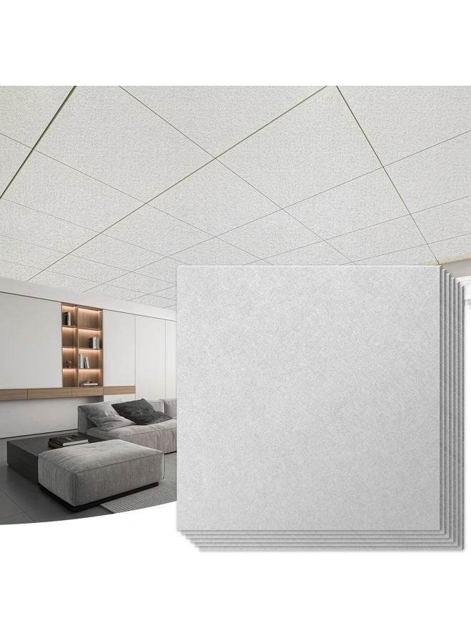 Art3d Smooth Drop Ceiling Tiles 2ft x 2ft, 12-Pack Waterproof Polyester Ceiling Panels for Office Basement Kitchen Recording Room, No Sag、 Breakage、Reusable,Covers 48 Sq.Ft, White - Image 1