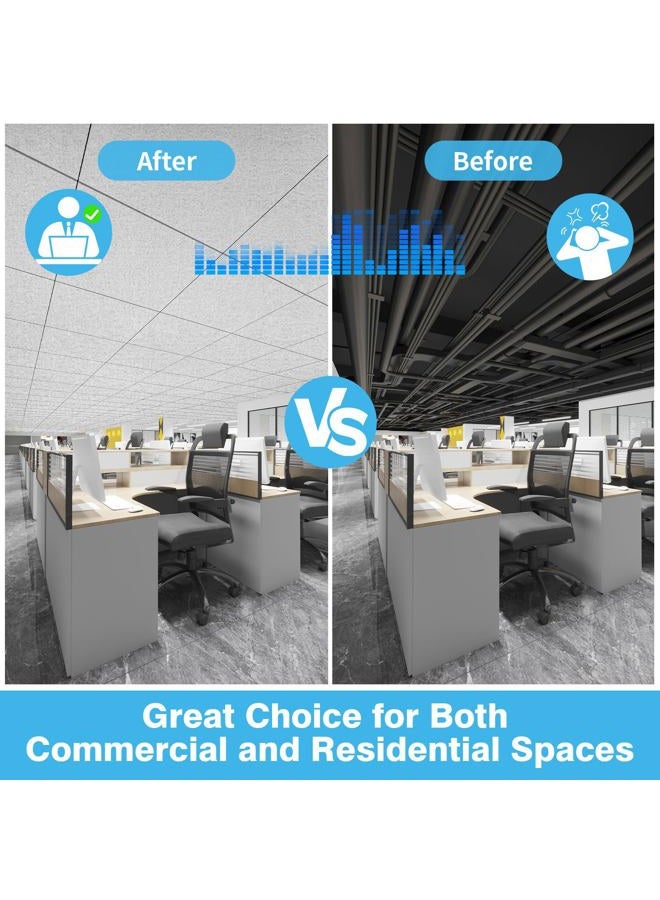 Art3d Smooth Drop Ceiling Tiles 2ft x 2ft, 12-Pack Waterproof Polyester Ceiling Panels for Office Basement Kitchen Recording Room, No Sag、 Breakage、Reusable,Covers 48 Sq.Ft, White - Image 2