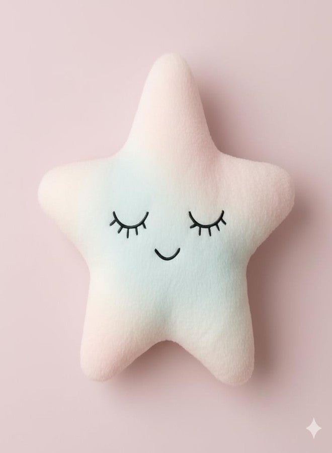 HAPPY BRO Multicolor Star Shaped Soft Plush Pillow | Cute Decorative Cushion for Sofa, Bed, Nursery, Kids Room & Home Décor - Image 1