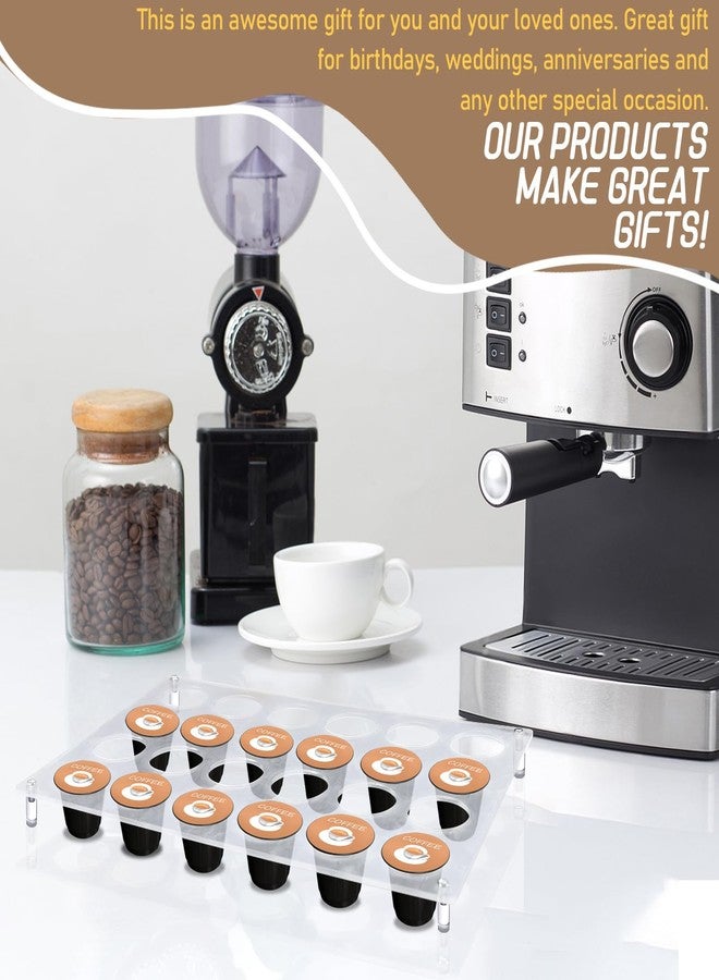 ACOSIY 2 PCS 24 Slots Coffee Pods Holder for Countertop, Acrylic Coffee Pod Holders for Cafe Drawer or Countertop, Flat Clear Acrylic Drawer Organizer Tray for Office and Kitchen - Image 5