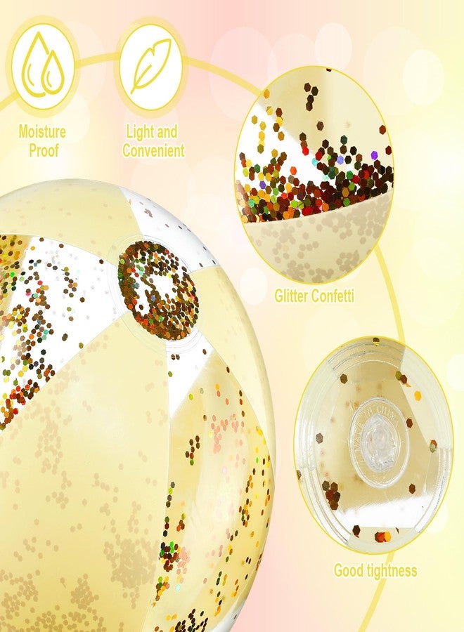 MiniInflat 12 Pcs 16 Inch Inflatable Beach Balls Bulk Jumbo Pastel Inflatable Decorated Ball with Macaron Color PVC Party Ornaments for Summer Birthday Party Decoration(Yellow) - Image 4