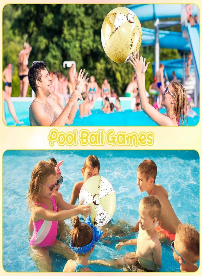 MiniInflat 12 Pcs 16 Inch Inflatable Beach Balls Bulk Jumbo Pastel Inflatable Decorated Ball with Macaron Color PVC Party Ornaments for Summer Birthday Party Decoration(Yellow) - Image 5