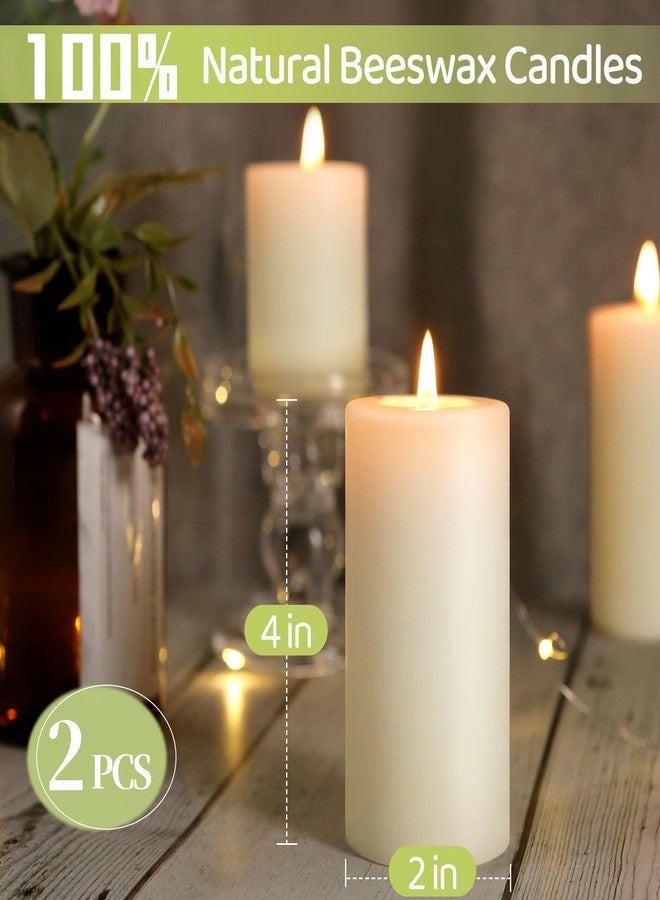 MAKALONE Beeswax Pillar Candles,86 Hours Long Burning Pure Off-White Beeswax Candles,Unscented Bees Wax Candles for Home,Prayer,Dripless Smokeless Organic 100% Beeswax Candles Bulk 2x4in-2pack - Image 4