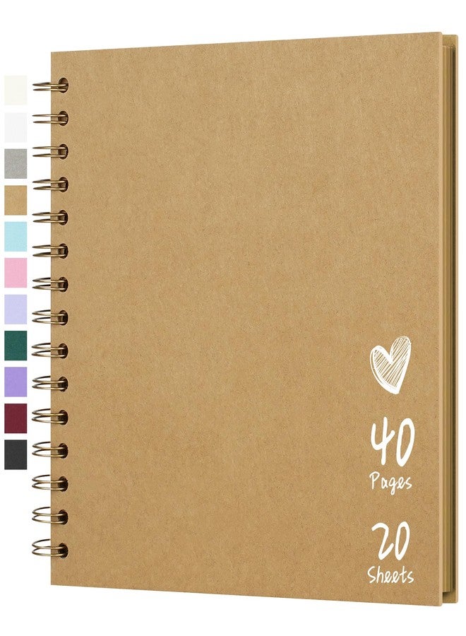 Hiwhy Scrapbook 8x8 Inch DIY Scrapbook Album Hardcover Kraft Paper Scrap Book Photo Albums 40 Pages Perfect for 4x6 / 5x7 Photos Memory Book for Family, Wedding - Image 1