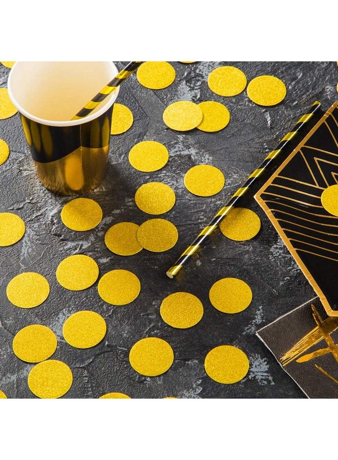 MOWO Glitter Paper Confetti Circles, Wedding Party Decor And Table Decor, 1.2’’ In Diameter (Glitter Gold,200Pc) - Image 4