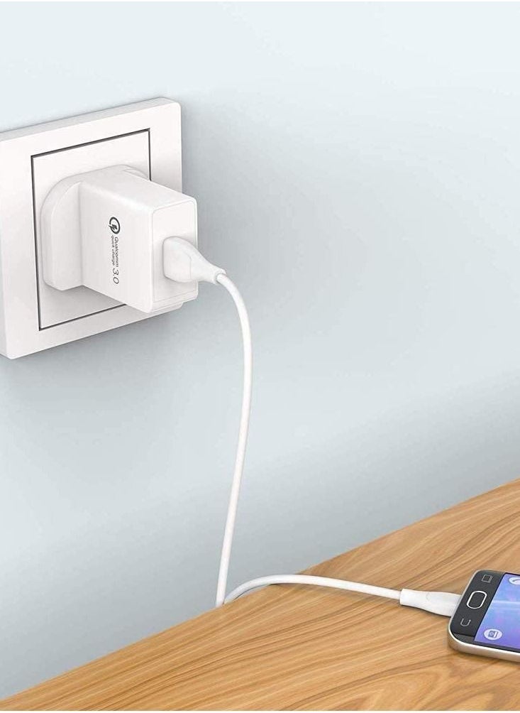 Gravity USB Wall Charger, QC 3.0 20W Fast USB Travel Adapter with Micro USB Cable for Samsung Galaxy S7 / S7 Edge / S6 / S6 Edge / A9 (2016) / Note 6 / S5 / S4, Note, LG, Nexus, Nokia etc. - Image 2