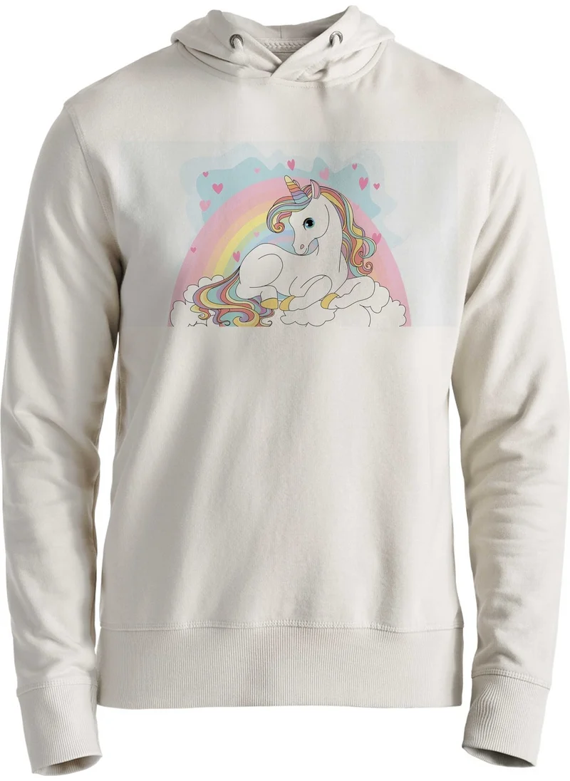 Alfa Tshirt Unicorn Design Ecru Kids Sweatshirt