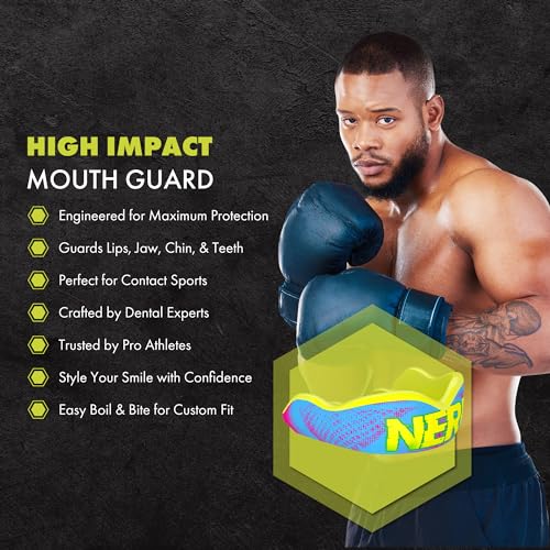 DAMAGE CONTROL High-Impact Mouth Guard – Sports Mouthguard for Boxing, Football, Hockey, Lacrosse & Basketball, Protects Teeth & Jaw, Protective Mouthpiece for Adults & Youth (Adult, Nerd) - Image 2