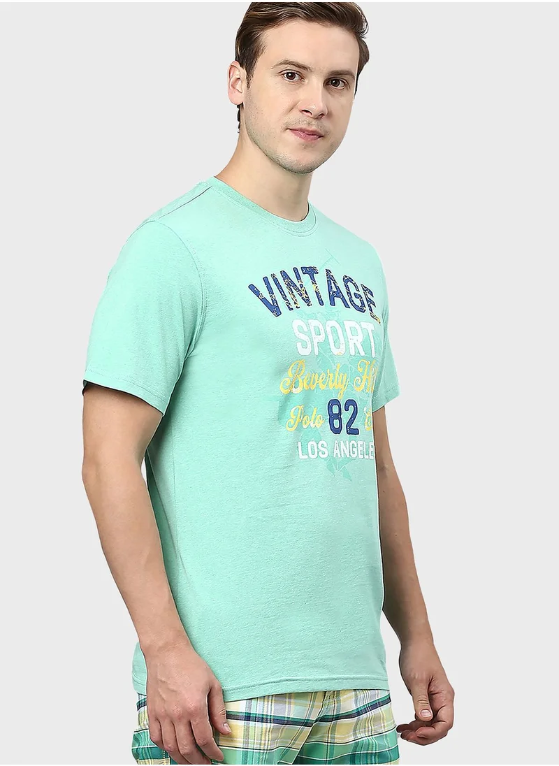 bhpoloclub Slogan Crew Neck T-Shirt