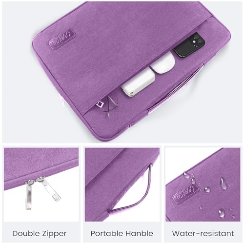 iCasso for MacBook Air 15 inch Case 2025 2024 2023 Release M4 A3241 M3 A3114 M2 A2941, Hard Shell Case &Carrying Laptop Sleeve Bag&Screen Protector&Keyboard Cover for Mac Air 15.3'',Gradient Purple - Image 5