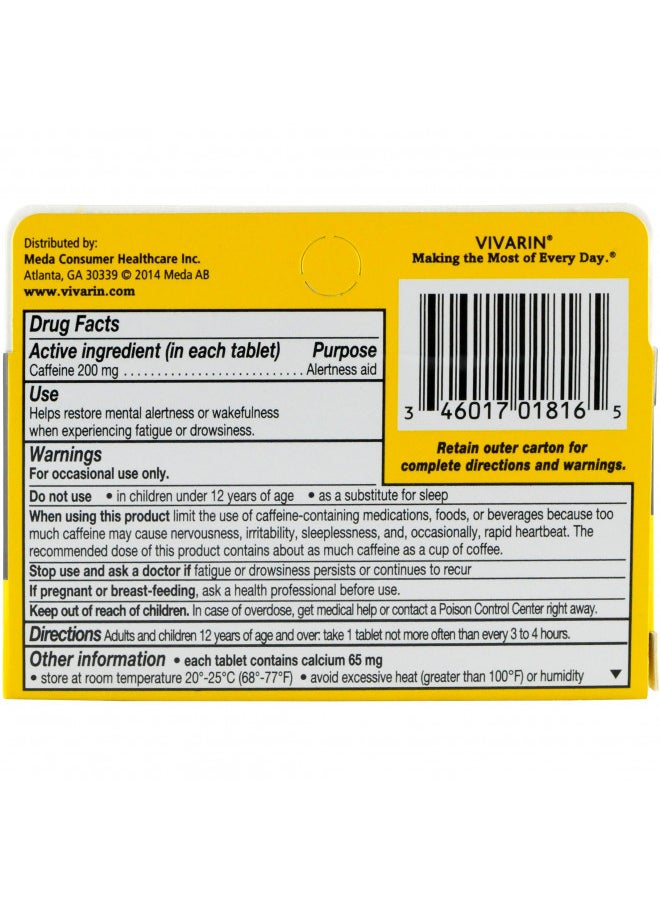 Vivarin - Vivarin Caffeine Alertness Aid, 200mg Tablets, 16 Count, Functional Caffeine for Mental Alertness, Same Caffeine as a Cup of Coffee - Image 1