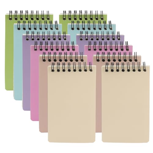 Aacehlh 12 Pack Pocket Notebooks, 3x5 Small Notepads, Mini Spiral Notebooks, 60 Sheets/120 Pages,Lined College Ruled Paper, Memo Pads for Home, Office, School or Travel (Colorful) - Image 1