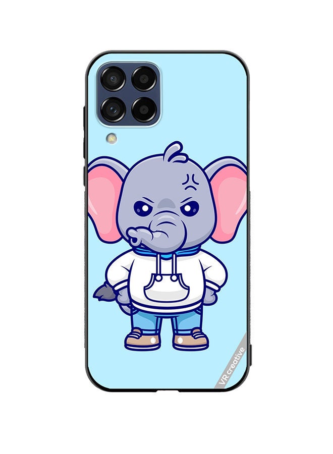 VR CREATIVE Protective Case Cover For Samsung Galaxy M53 Cute Angry Elephant Wearing Hoodie Design Multicolour - Image 1
