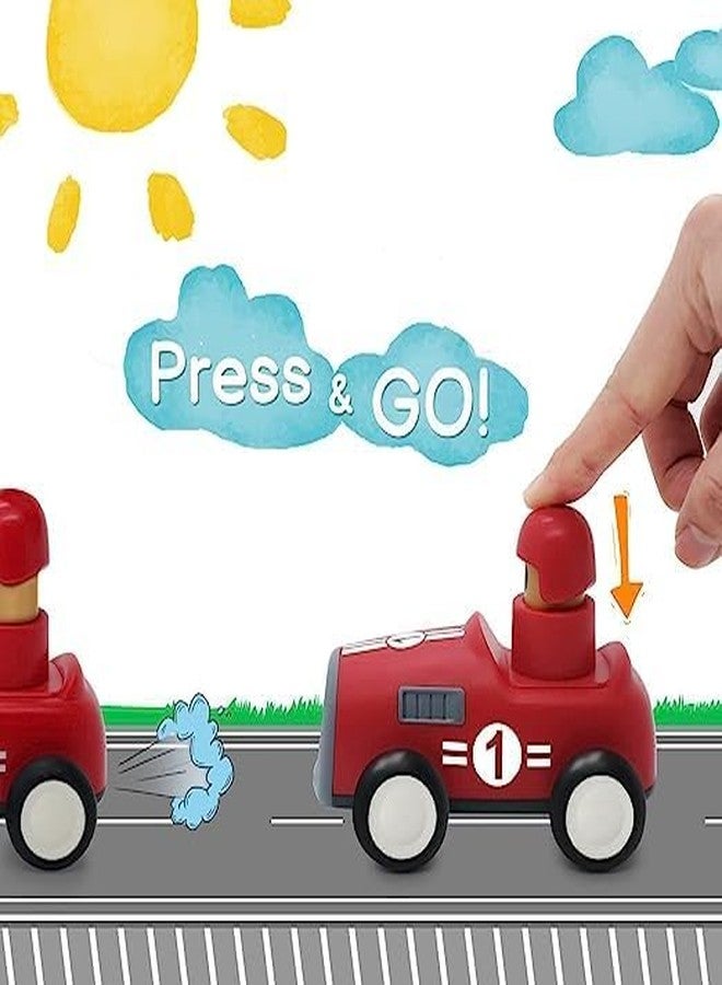 GoldiMec Pack of 2 Toy Cars Push and Go Play Set Friction Powered Car Pull Back Vehicles Transport Tools Gifts for Babies Toddlers Kids Boys Girls Age 3+ Years Old (Car and Train) Multi Colour - Image 4