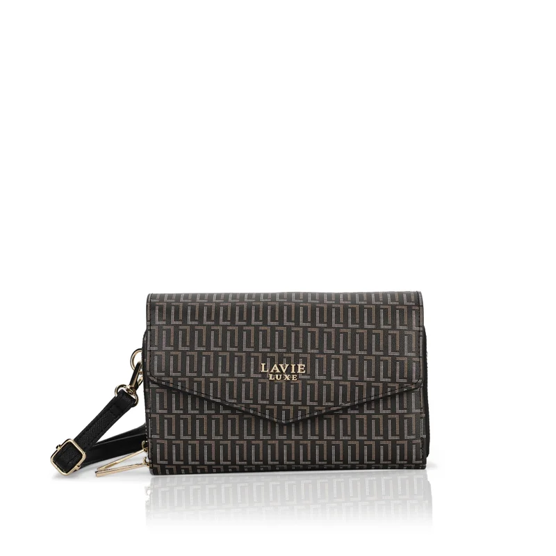 Luxe Women's Mono Sally25 2 c wallet (Black)