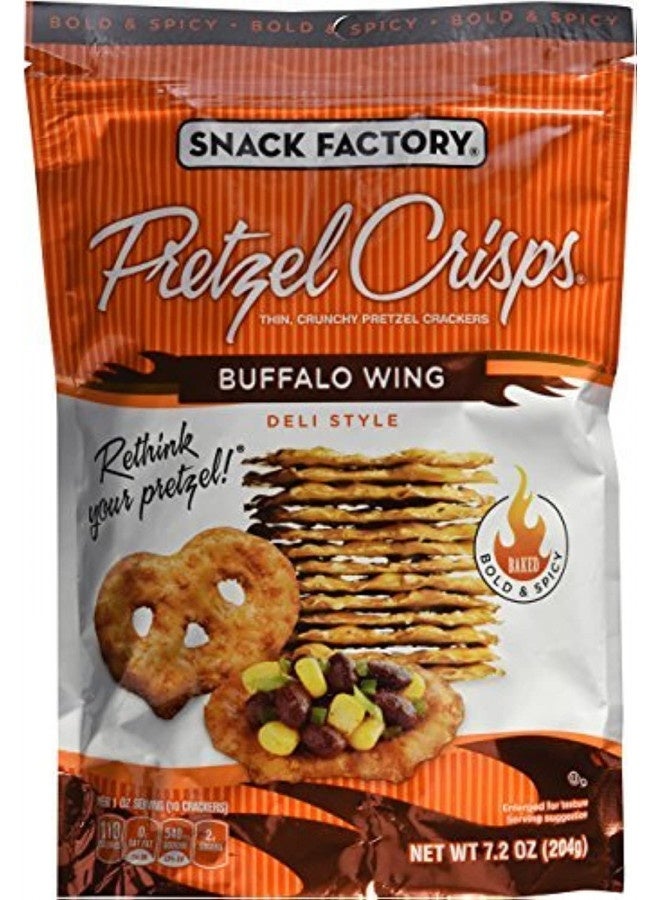 SNACK FACTORY Snack Factory, Pretzel Crisps, Buffalo Wing, 7.2Oz Pouch (Pack Of 4) By Pretzel Crisps 