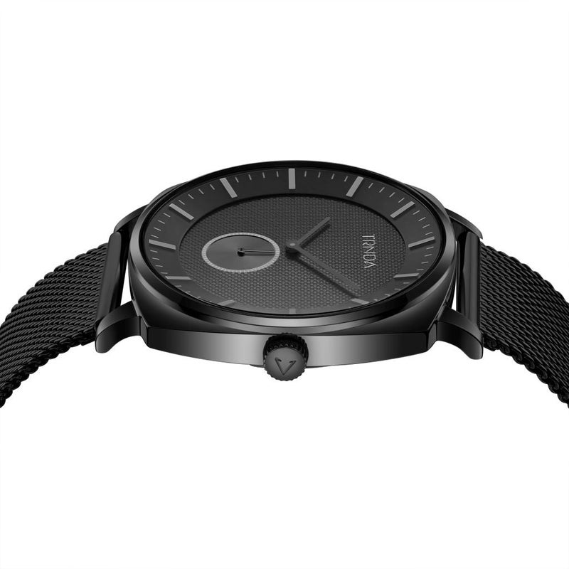 ترندا ساعة رجال TRNDA المربعة السوداء من الفولاذ المقاوم للصدأ - رائد أسلوب خالد - Image 3