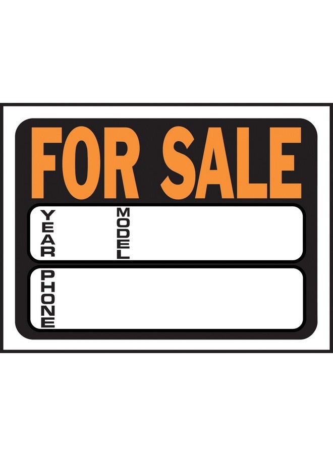 Hy-Ko Products - Hy-Ko Products 3031 Auto/Boat For Sale Plastic Sign 8.5" x 12" Orange/Black, 1 Piece - Image 1