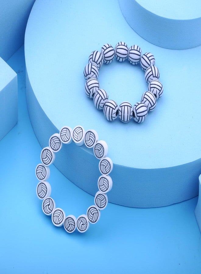 BBita 1600PCS Volleyball Sports Ball Polymer Clay Beads Charms for Friendship Bracelets Making Kit Cute Fun Beads DIY Arts Crafts Birthday Gifts for Kids Girls Volleyball Bead - Image 2