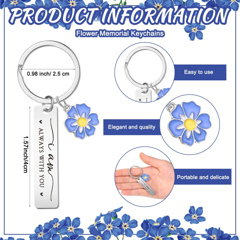 Equsion 50 Set Funeral Favor Keychain Celebration of Life Favor Forget Me Not Poem Card Organza Bag Memorial Gift for Sympathy Guest - Image 2