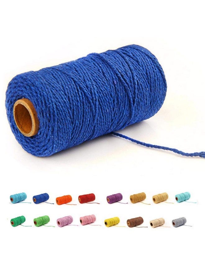 FLIPPED (109 Yards/1.5Mm/35 Colors Optional) Cotton Baker Twine Diy Craft Macramé Natural Cotton Rope Craft Making Knitting String Rope Diy Wedding Decor Supply Christmas Wrapping (Deep Blue)… - Image 1